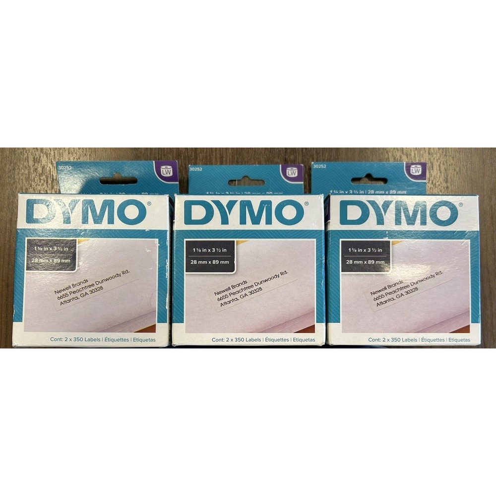 3 Boxes (6 Rolls) Dymo LW 1-1/8" x 3-1/2" White Address Labels 350 Labels/Roll